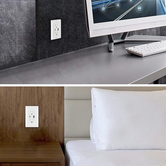 USB Fast Charger Wall Outlet with Type A and Type C USB Ports,29W USB Receptacle, 15Amp Dual Tamper Resistant Receptacle, Includes Wall Plate,UL Listed, White Power Outlet (15A, 10 Pack)