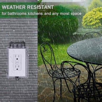 GFCI Outlet 15amp White Slim GFI Electrical Outlet Weather Resistant GFI Thinner Design Outlet GFCI Receptacle 15 amp Ground Fault Circuit Interrupter w/Wall Plate &amp; Screw, UL Listed, 20 Pack