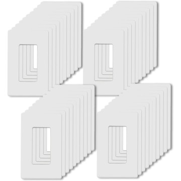 1-Gang Screwless Decorator Wall Plates, Child Safe Standard Size Outlet Cover, Unbreakable Polycarbonate Thermoplastic,Glossy White, 40 Pack,UL Listed